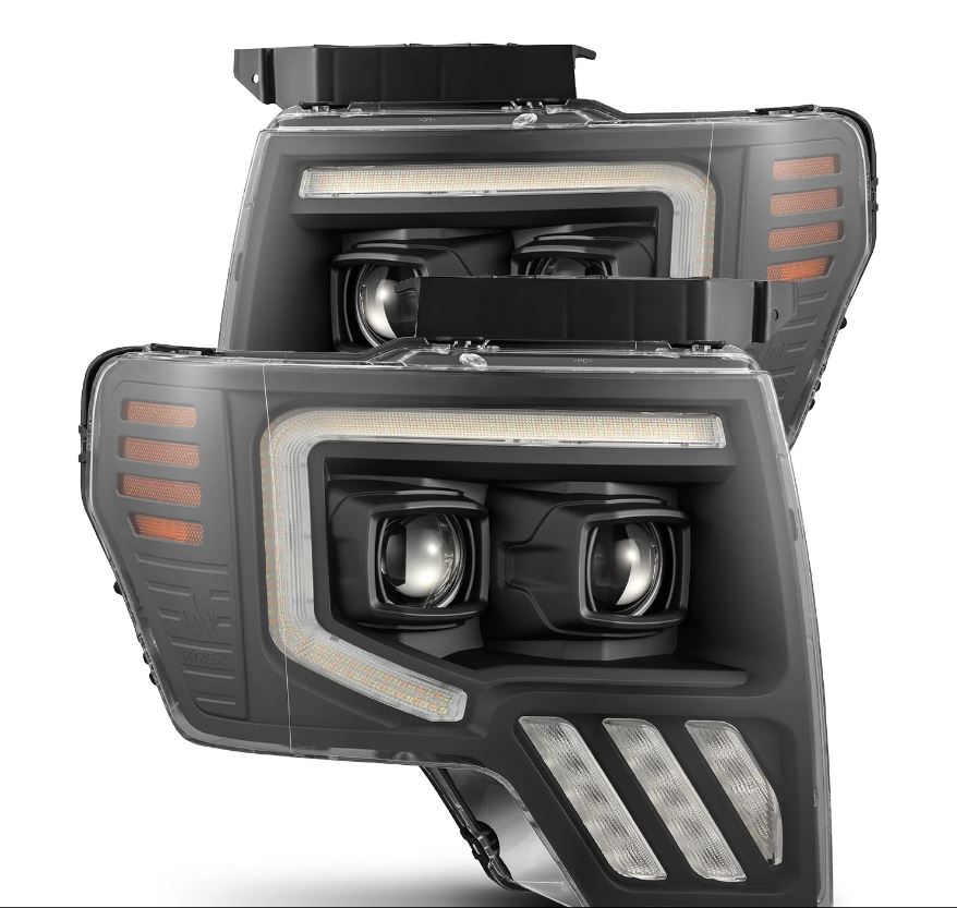AlphaRex 880481 Projector Headlights Black for Select Ford F-150