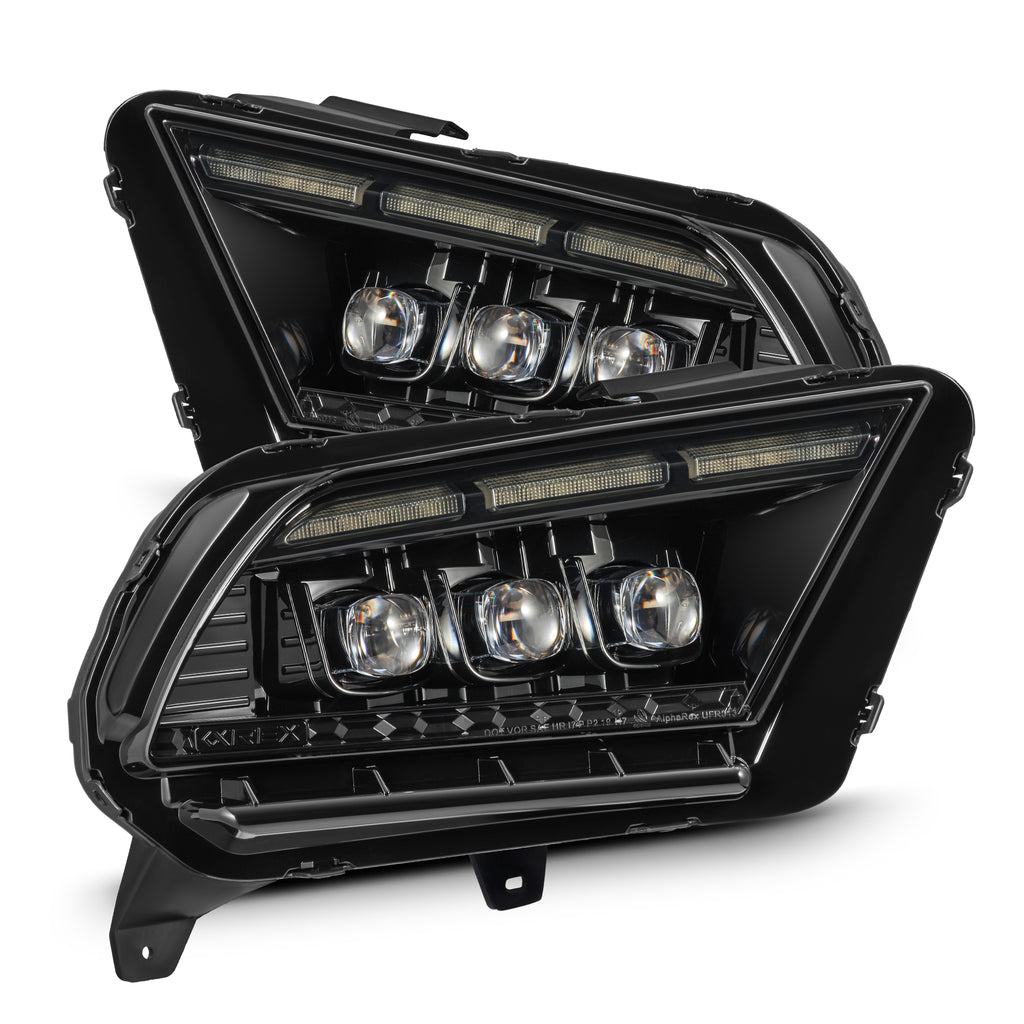 AlphaRex 880488 Projector Headlights Alpha Black for Select Ford Mustang