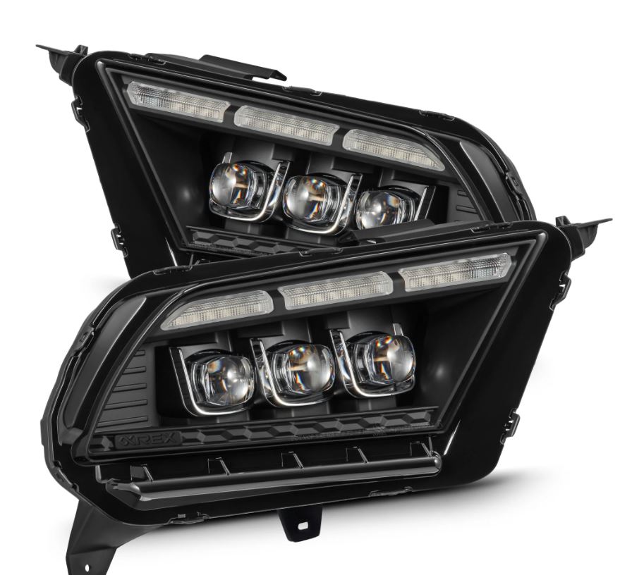 AlphaRex 880489 Projector Headlights Black for Select Ford Mustang