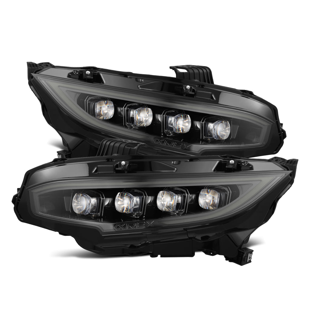AlphaRex 880492 Projector Headlights Alpha Black for Select Honda Civic