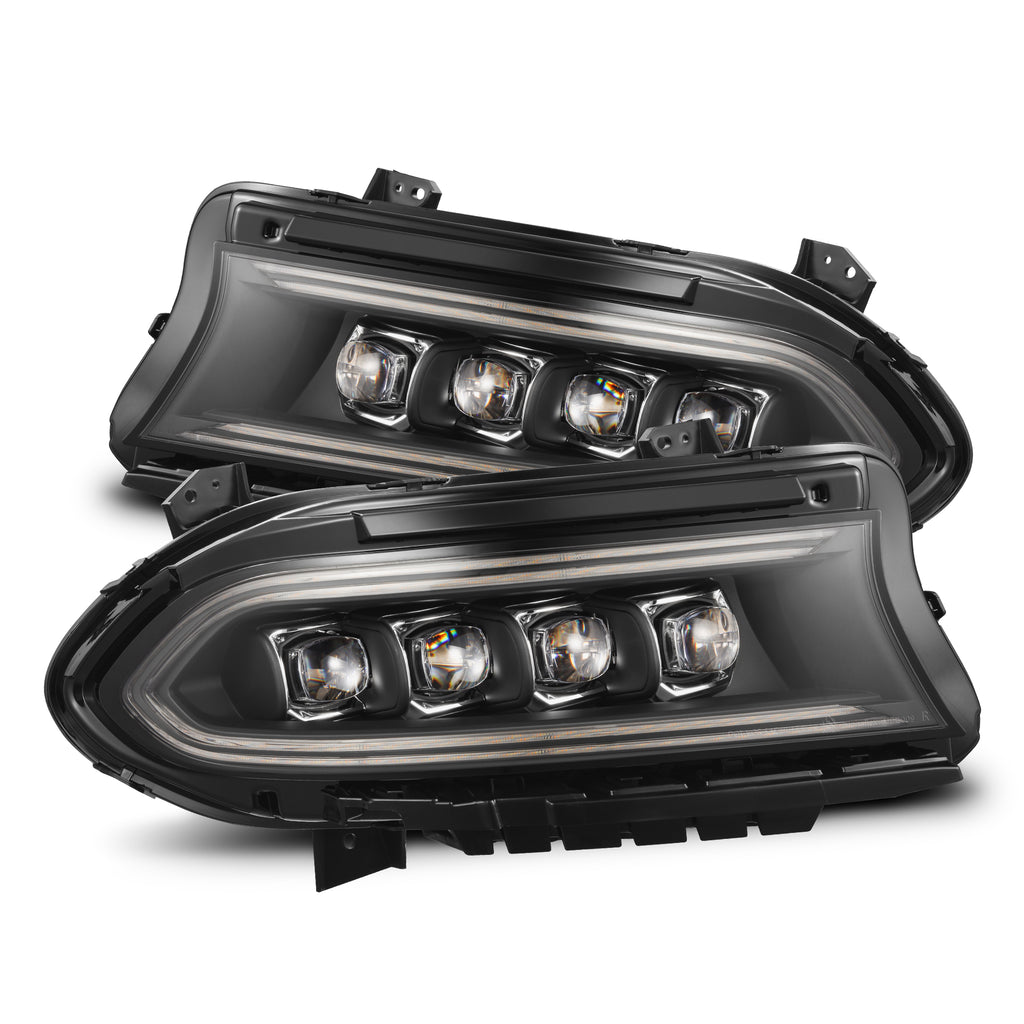 AlphaRex 880499 Projector Headlights Black for Select Dodge Charger