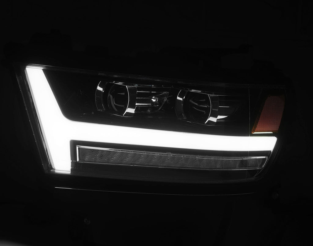 AlphaRex 880515 Projector Headlights Plank Style Design Black for Select Ram