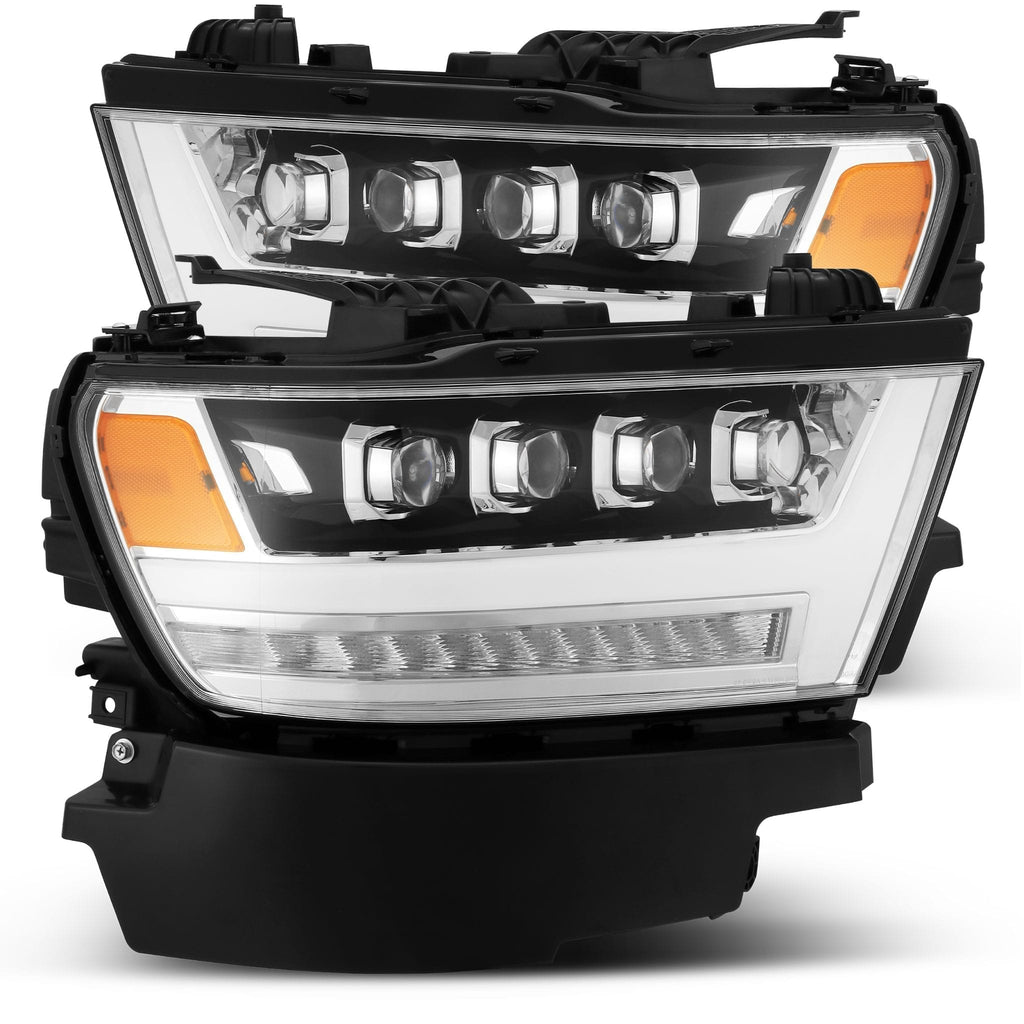 AlphaRex 880517 LED Projector Headlights Plank Style Design Chrome for Select Ram