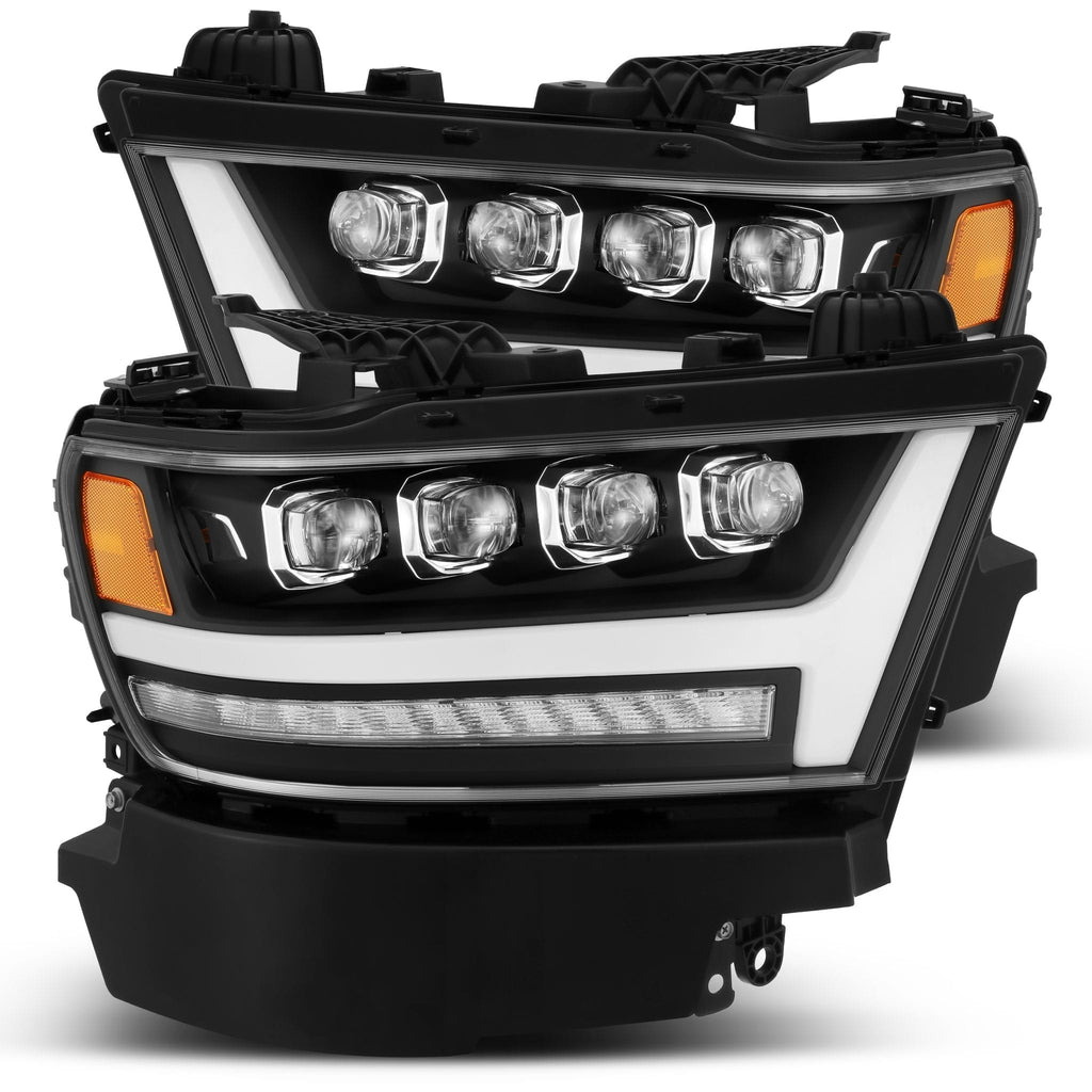 AlphaRex 880518 LED Projector Headlights Plank Style Design Matte Black for Select Ram