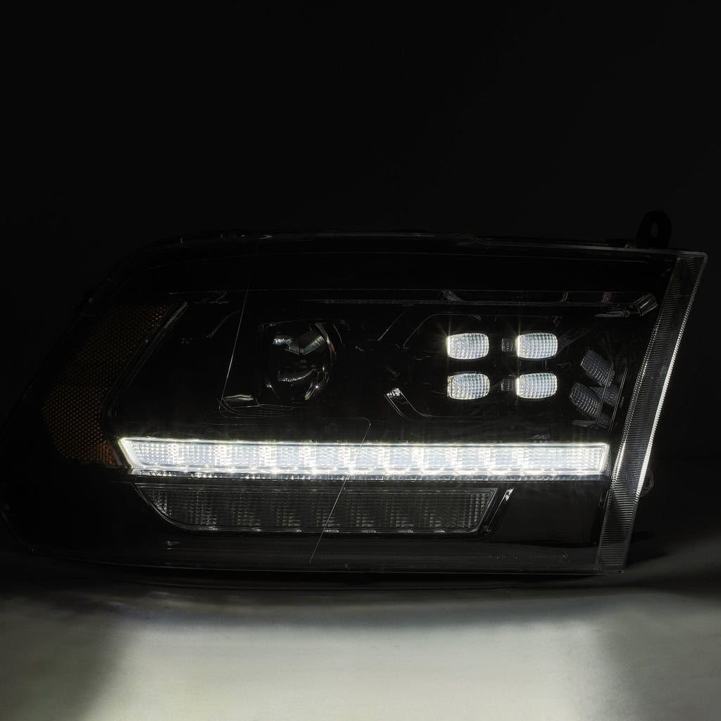 AlphaRex 880524 Projector Headlighs Alpha-Black for Select Dodge Ram 1500, Dodge Ram 2500, Ram 1500, Ram 2500, Ram