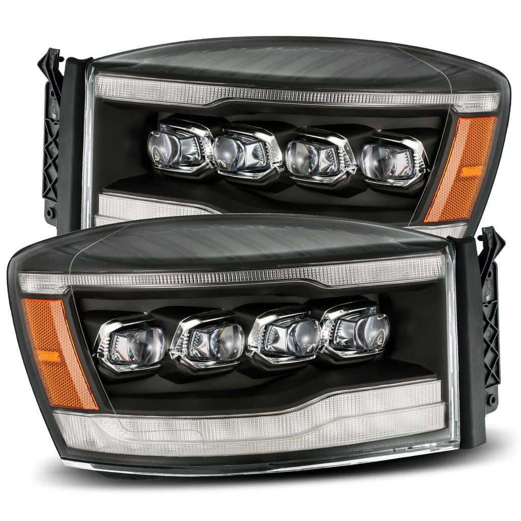 AlphaRex 880536 LED Projector Headlights in Black for Select Dodge Ram 1500, Dodge Ram 2500, Dodge Ram