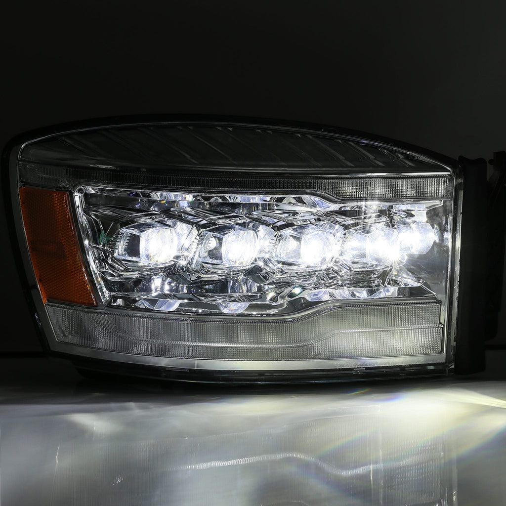 AlphaRex 880537 LED Projector Headlights in Chrome for Select Dodge Ram 1500, Dodge Ram 2500, Dodge Ram