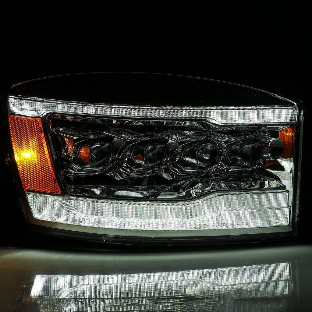 AlphaRex 880537 LED Projector Headlights in Chrome for Select Dodge Ram 1500, Dodge Ram 2500, Dodge Ram