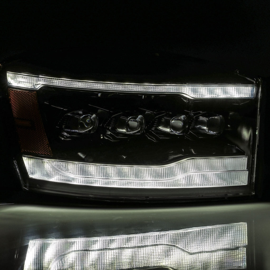AlphaRex 880538 LED Projector Headlights in Alpha-Black for Select Dodge Ram 1500, Dodge Ram 2500, Dodge Ram