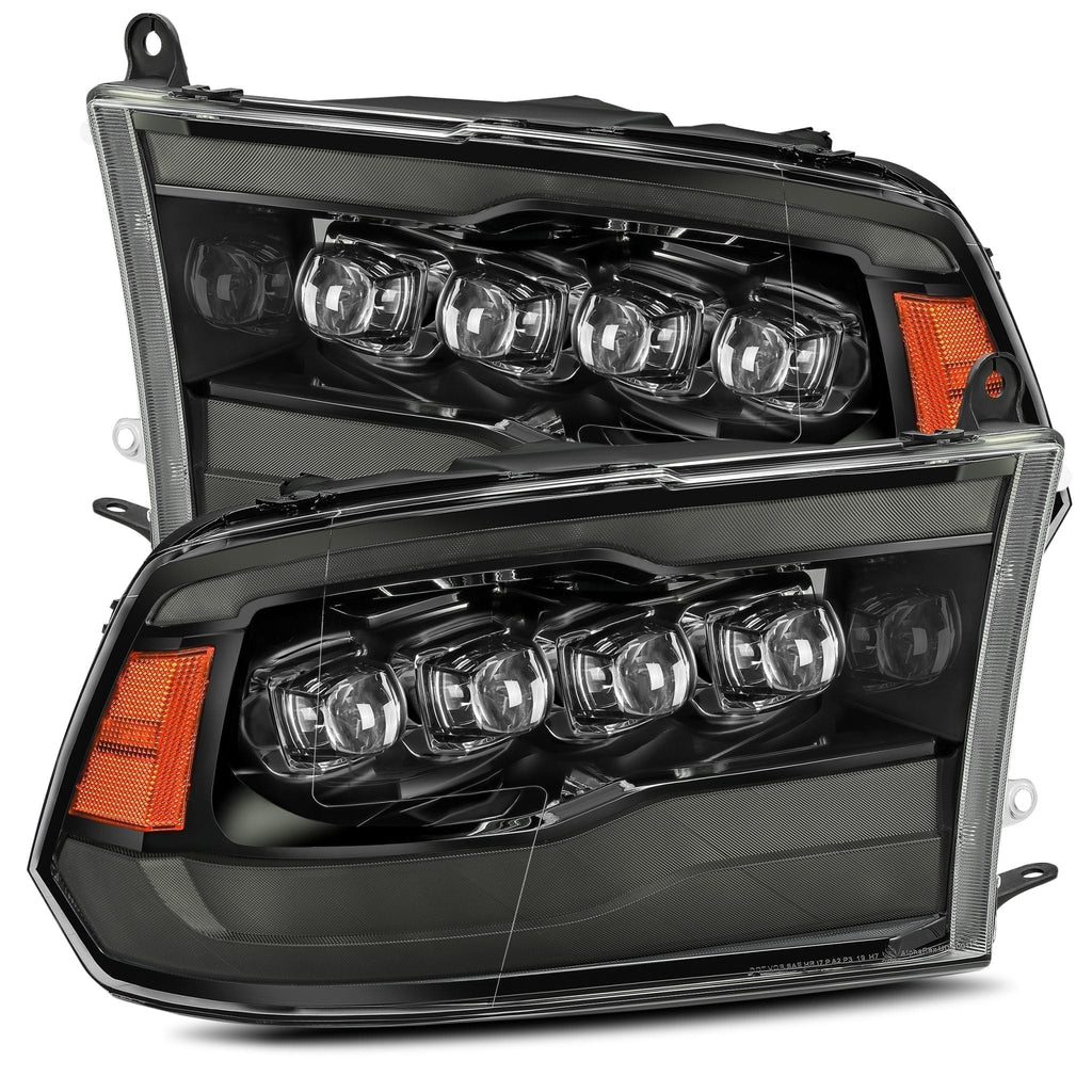 AlphaRex 880541 LED Projector Headlights Plank Style Design Midnight Black for Select Dodge Ram 1500, Dodge Ram 2500, Dodge Ram 3500, Dodge Ram 4500, Dodge Ram 5500, Ram 1500, Ram 2500, Ram 3500, Ram 4500, Ram