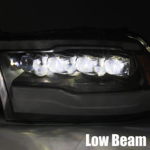 Load image into Gallery viewer, AlphaRex 880541 LED Projector Headlights Plank Style Design Midnight Black for Select Dodge Ram 1500, Dodge Ram 2500, Dodge Ram 3500, Dodge Ram 4500, Dodge Ram 5500, Ram 1500, Ram 2500, Ram 3500, Ram 4500, Ram