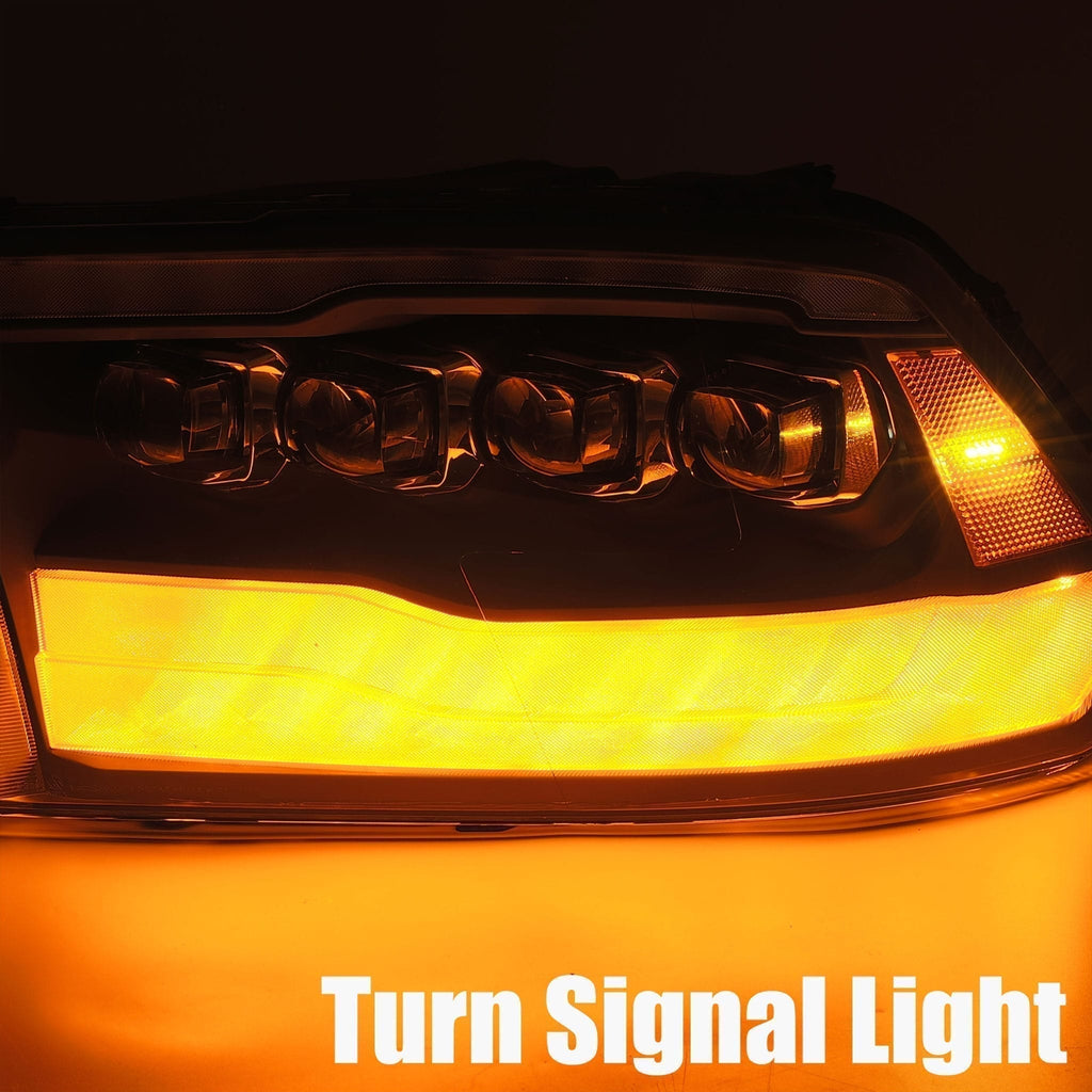 AlphaRex 880541 LED Projector Headlights Plank Style Design Midnight Black for Select Dodge Ram 1500, Dodge Ram 2500, Dodge Ram 3500, Dodge Ram 4500, Dodge Ram 5500, Ram 1500, Ram 2500, Ram 3500, Ram 4500, Ram