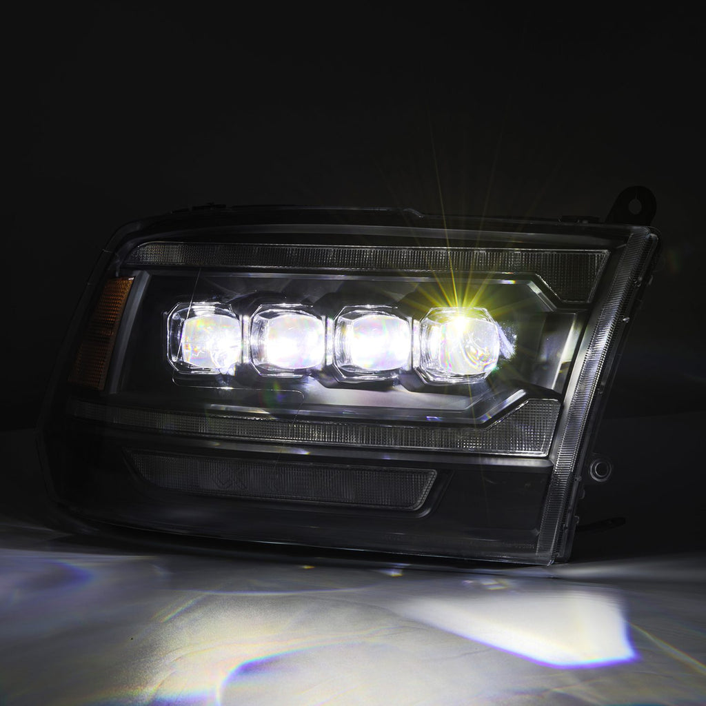 AlphaRex 880555 LED Projector Headlights in Black for Select Dodge Ram 1500, Dodge Ram 2500, Dodge Ram 3500, Dodge Ram 4500, Dodge Ram 5500, Ram 1500, Ram 2500, Ram 3500, Ram 4500, Ram