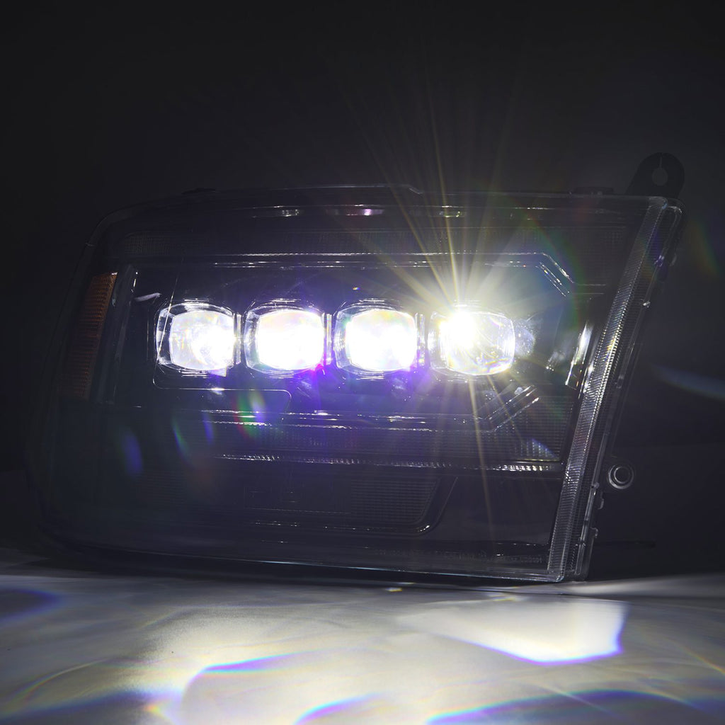 AlphaRex 880557 LED Projector Headlights in Alpha-Black for Select Dodge Ram 1500, Dodge Ram 2500, Dodge Ram 3500, Dodge Ram 4500, Dodge Ram 5500, Ram 1500, Ram 2500, Ram 3500, Ram 4500, Ram