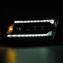 Load image into Gallery viewer, AlphaRex 880557 LED Projector Headlights in Alpha-Black for Select Dodge Ram 1500, Dodge Ram 2500, Dodge Ram 3500, Dodge Ram 4500, Dodge Ram 5500, Ram 1500, Ram 2500, Ram 3500, Ram 4500, Ram