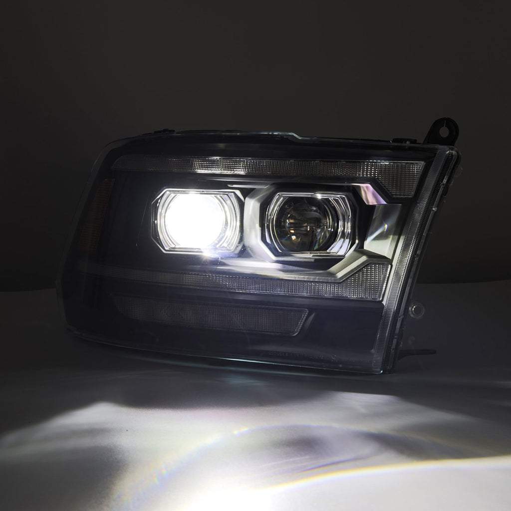 AlphaRex 880560 Projector Headlights Alpha- Black for Select Dodge Ram 1500, Dodge Ram 2500, Dodge Ram 3500, Dodge Ram 4500, Dodge Ram 5500, Ram 1500, Ram 2500, Ram 3500, Ram 4500, Ram