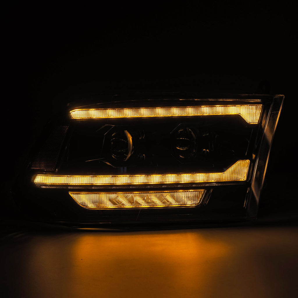 AlphaRex 880560 Projector Headlights Alpha- Black for Select Dodge Ram 1500, Dodge Ram 2500, Dodge Ram 3500, Dodge Ram 4500, Dodge Ram 5500, Ram 1500, Ram 2500, Ram 3500, Ram 4500, Ram