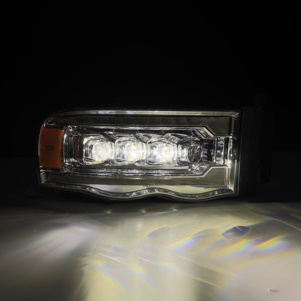 AlphaRex 880565 LED Projector Headlights in Chrome for Select Dodge Ram 1500, Dodge Ram 2500, Dodge Ram