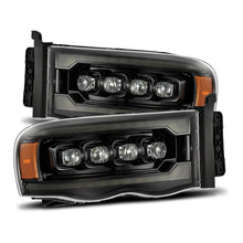Load image into Gallery viewer, AlphaRex 880566 LED Projector Headlights in Alpha-Black for Select Dodge Ram 1500, Dodge Ram 2500, Dodge Ram