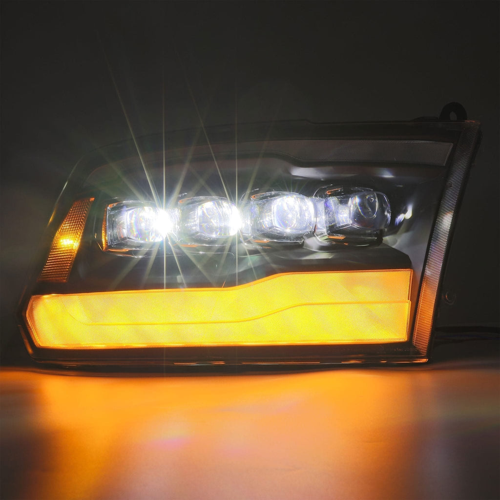 AlphaRex 880590 LED Projector Headlights Plank Style Design Gloss Black for Select Dodge Charger