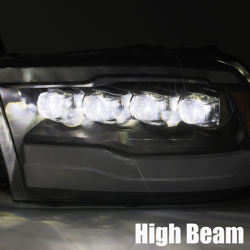 AlphaRex 880591 LED Projector Headlights Plank Style Design Chrome for Select Dodge Charger