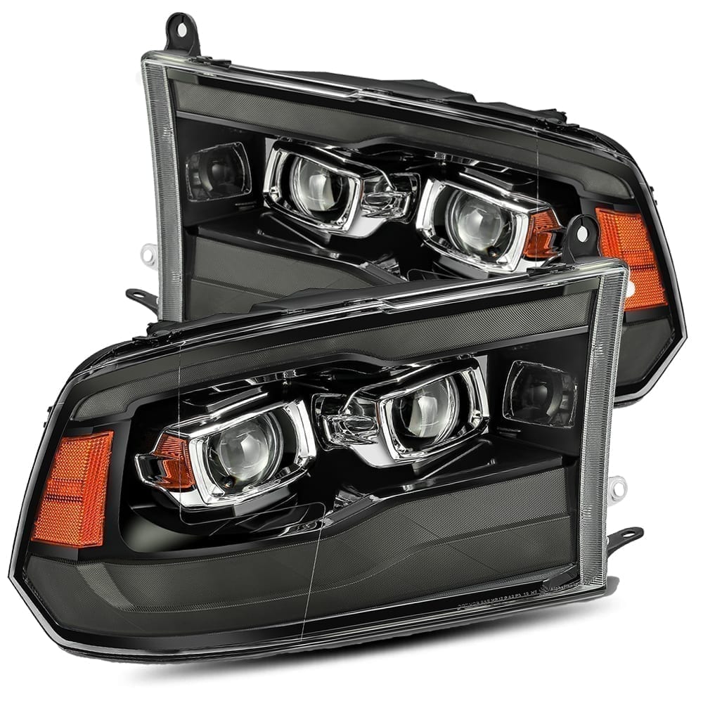 AlphaRex 880593 Projector Headlights Plank Style Design Black for Select Dodge Charger