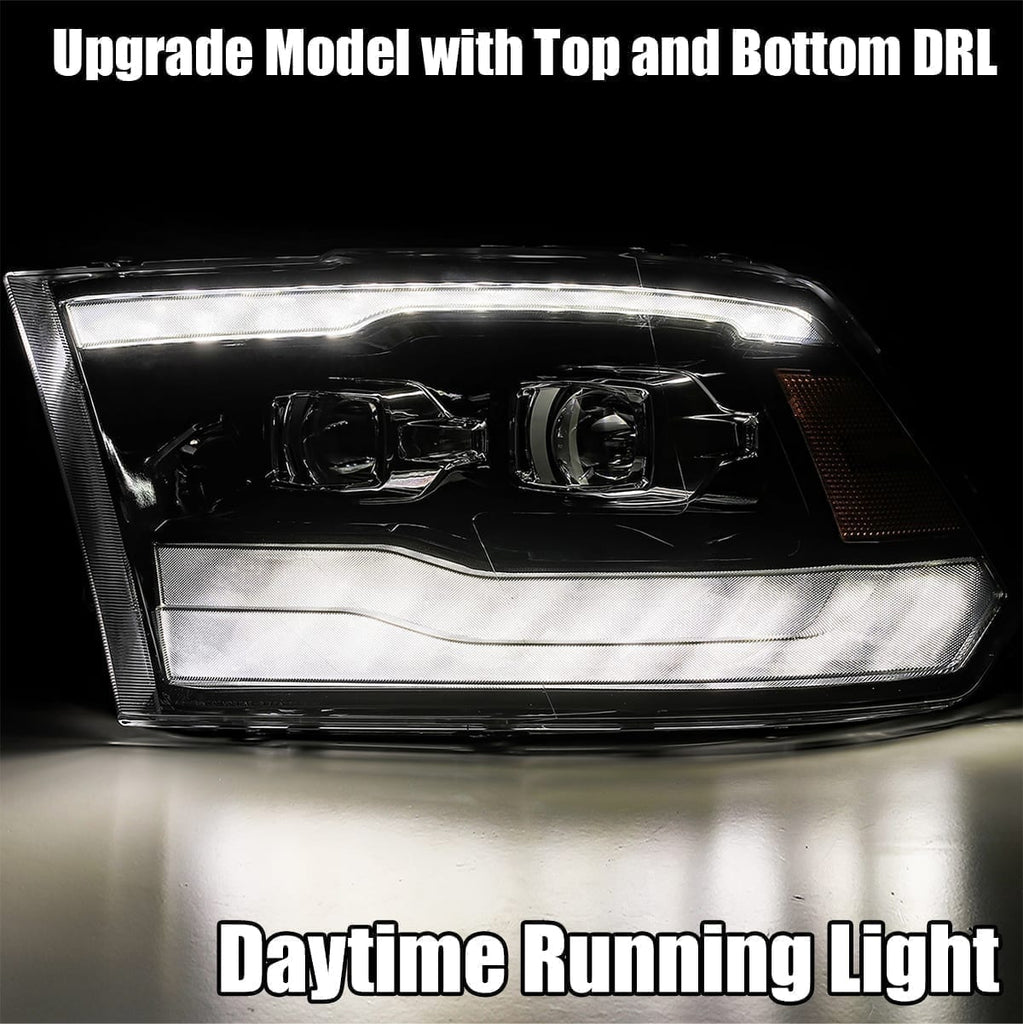 AlphaRex 880598 Projector Headlights Plank Style Design Chrome for Select Dodge Charger