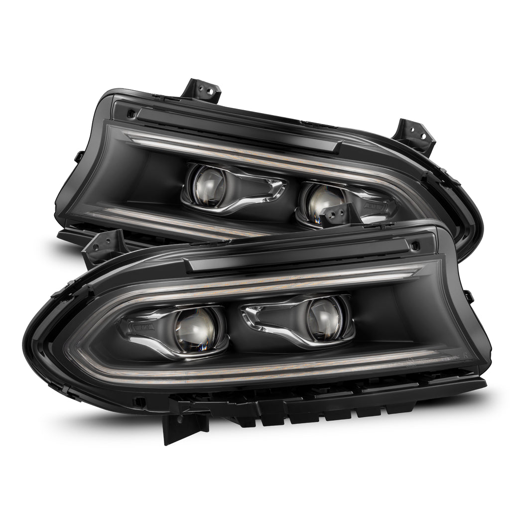 AlphaRex 880599 Projector Headlights Black for Select Dodge Charger