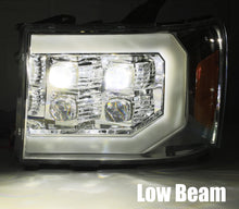Load image into Gallery viewer, AlphaRex 880607 LED Projector Headlights Plank Style Design Matte Black for Select GMC Sierra