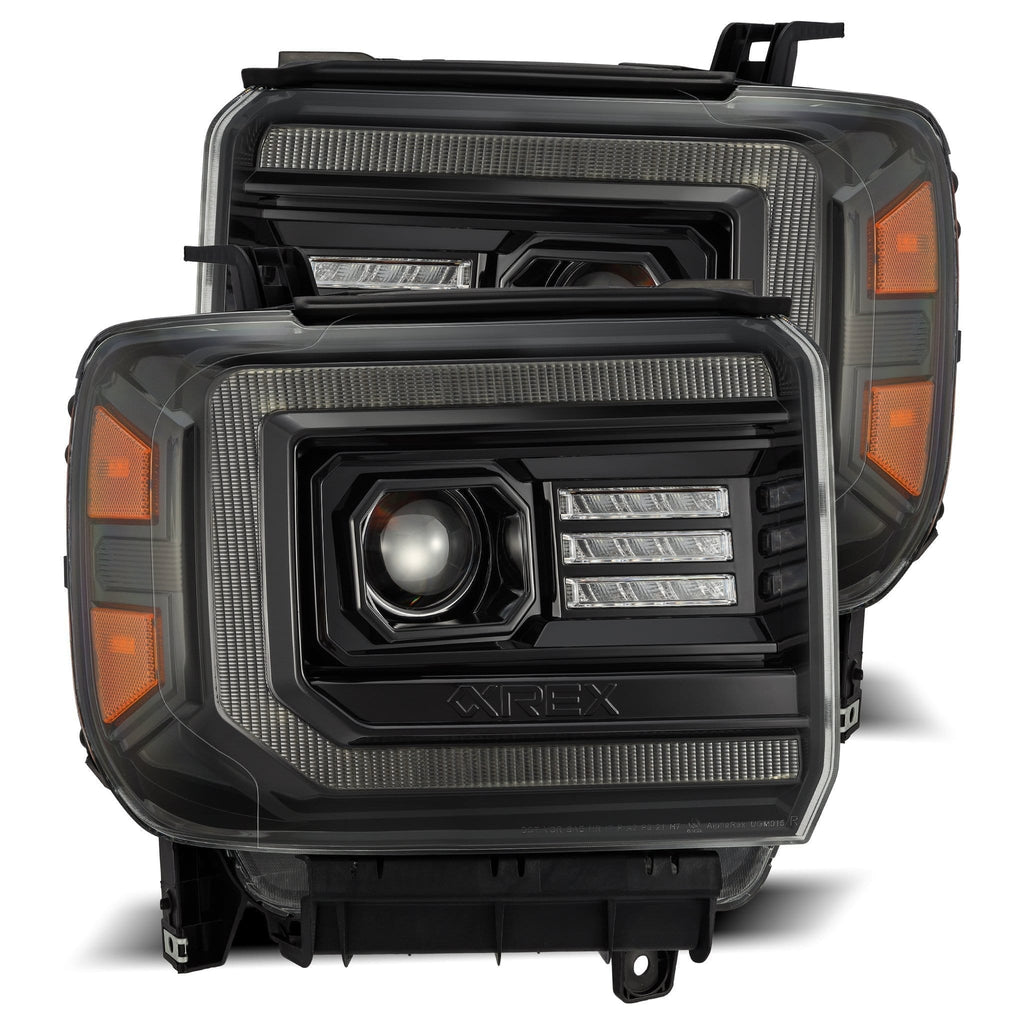 AlphaRex 880614 Projector Headlights Alpha-Black for Select GMC Sierra, GMC Sierra HD, GMC Sierra HD