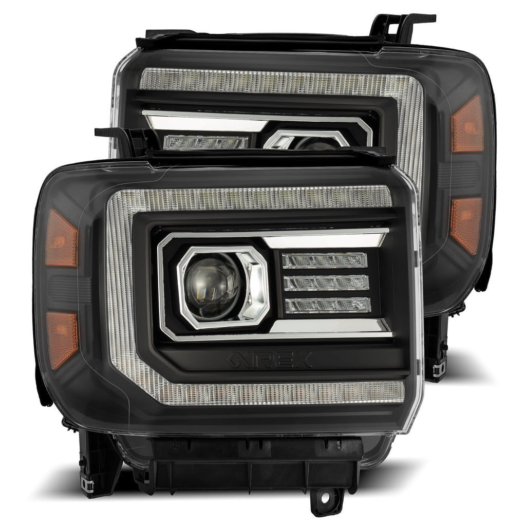 AlphaRex 880615 Projector Headlights Black for Select GMC Sierra, GMC Sierra HD, GMC Sierra HD