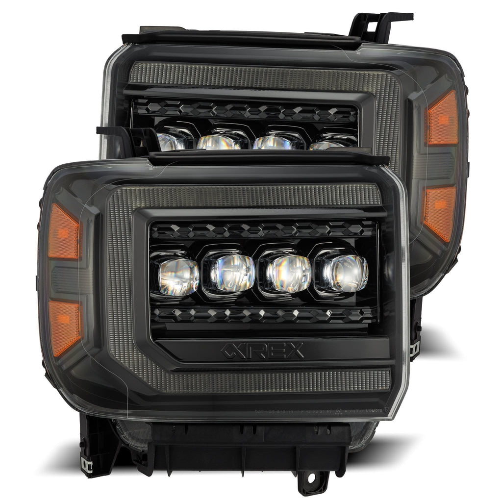 AlphaRex 880616 LED Projector Headlights in Alpha-Black for Select GMC Sierra, GMC Sierra HD, GMC Sierra HD
