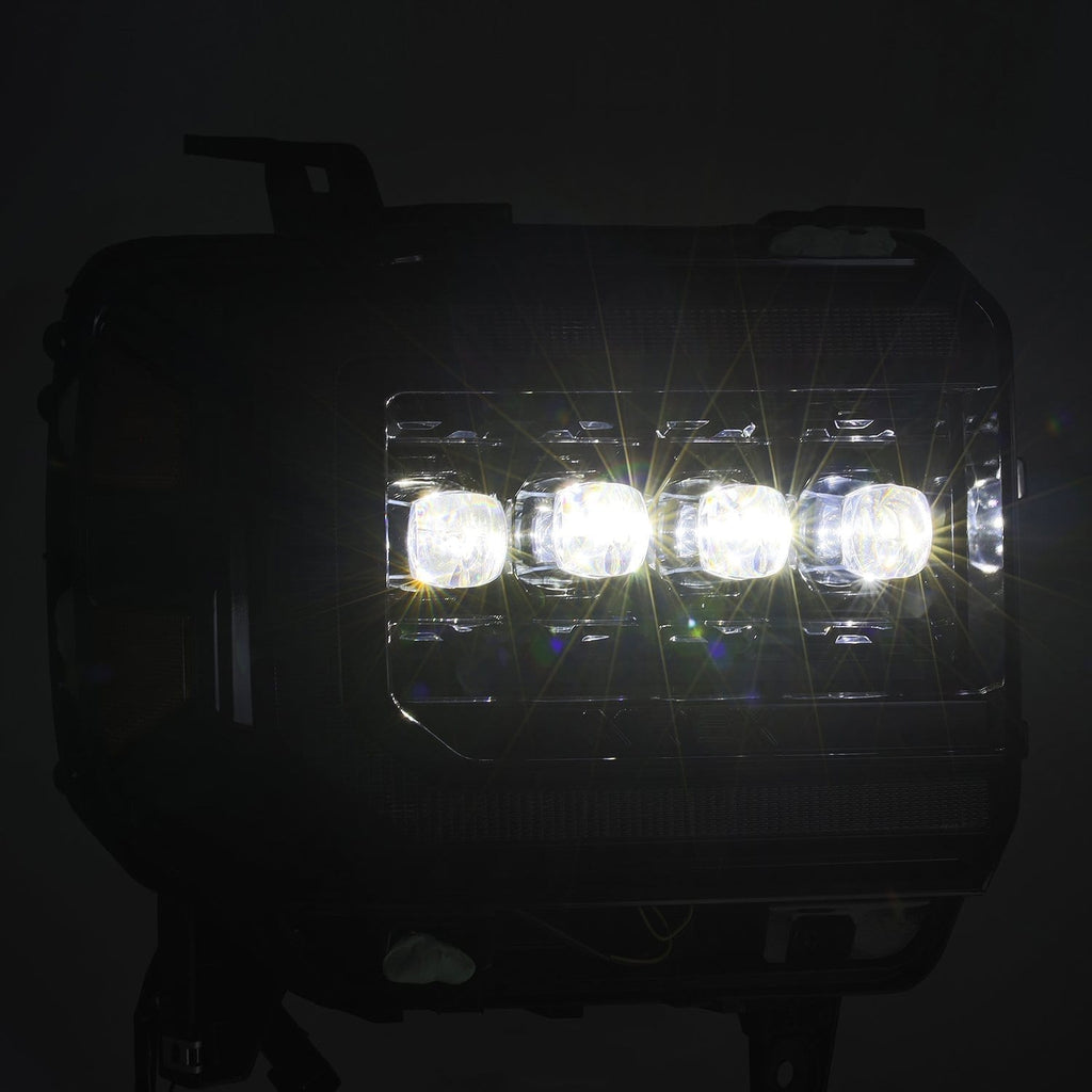 AlphaRex 880616 LED Projector Headlights in Alpha-Black for Select GMC Sierra, GMC Sierra HD, GMC Sierra HD