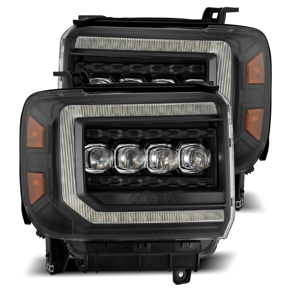 AlphaRex 880617 LED Projector Headlights in Black for Select GMC Sierra, GMC Sierra HD, GMC Sierra HD