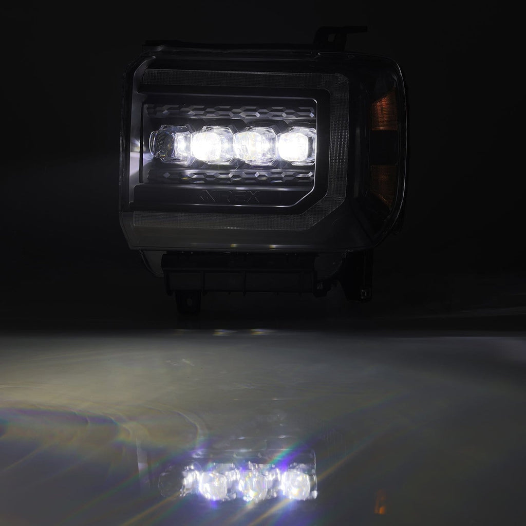 AlphaRex 880617 LED Projector Headlights in Black for Select GMC Sierra, GMC Sierra HD, GMC Sierra HD