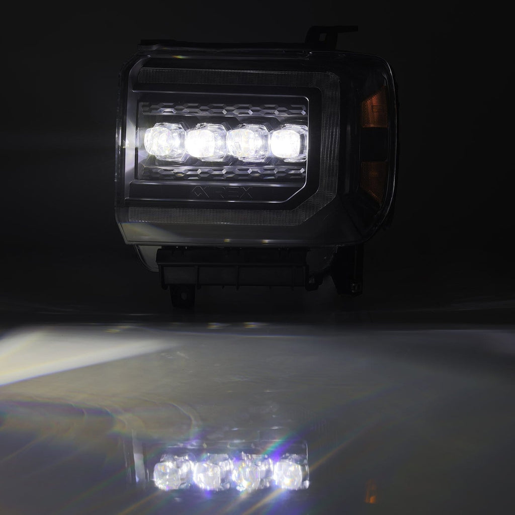 AlphaRex 880617 LED Projector Headlights in Black for Select GMC Sierra, GMC Sierra HD, GMC Sierra HD