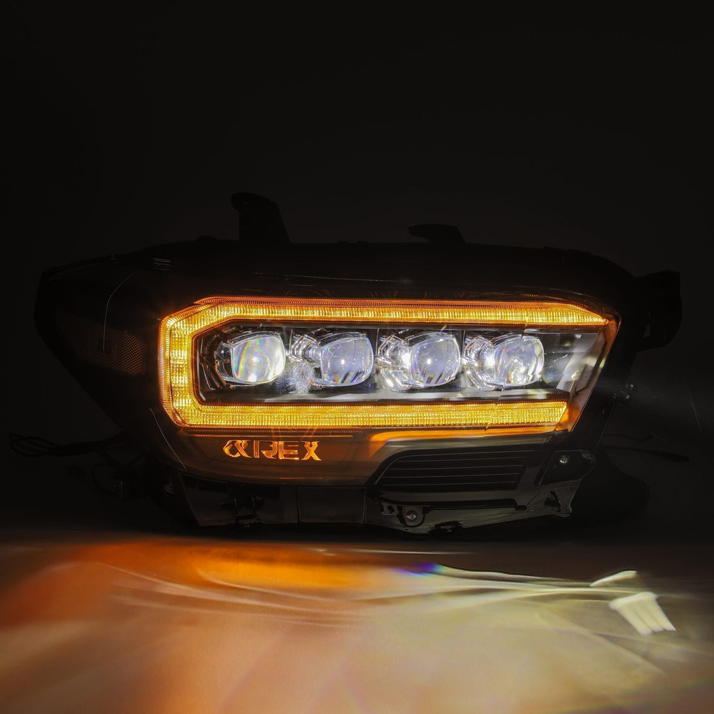 AlphaRex 880706 LED Projector Headlights Plank Style Design Chrome for Select Toyota Tacoma