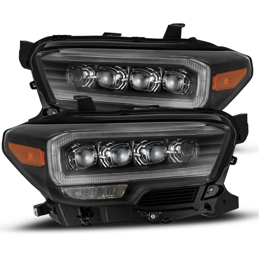 AlphaRex 880707 LED Projector Headlights Plank Style Design Black for Select Toyota Tacoma