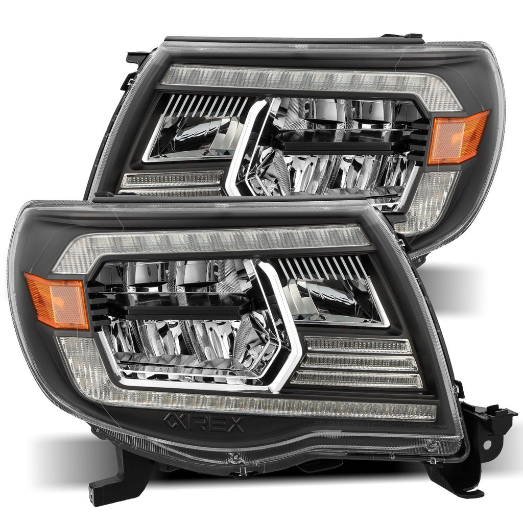 AlphaRex 880735 Projector Headlights Black for Select Toyota Tacoma