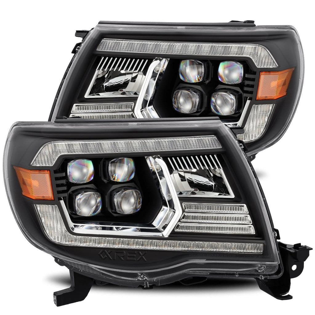 AlphaRex 880742 LED Projector Headlights in Black for Select Toyota Tacoma