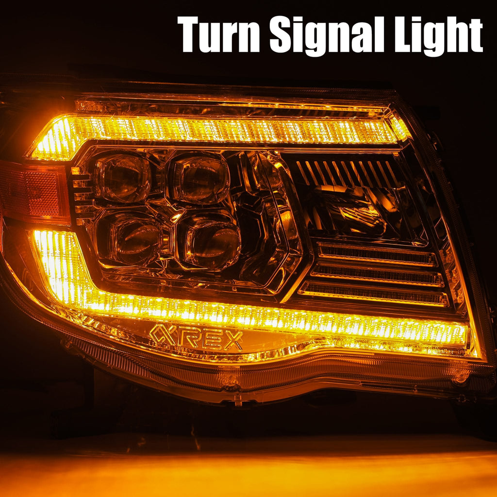 AlphaRex 880742 LED Projector Headlights in Black for Select Toyota Tacoma