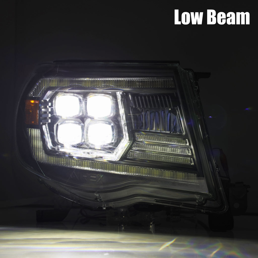 AlphaRex 880742 LED Projector Headlights in Black for Select Toyota Tacoma