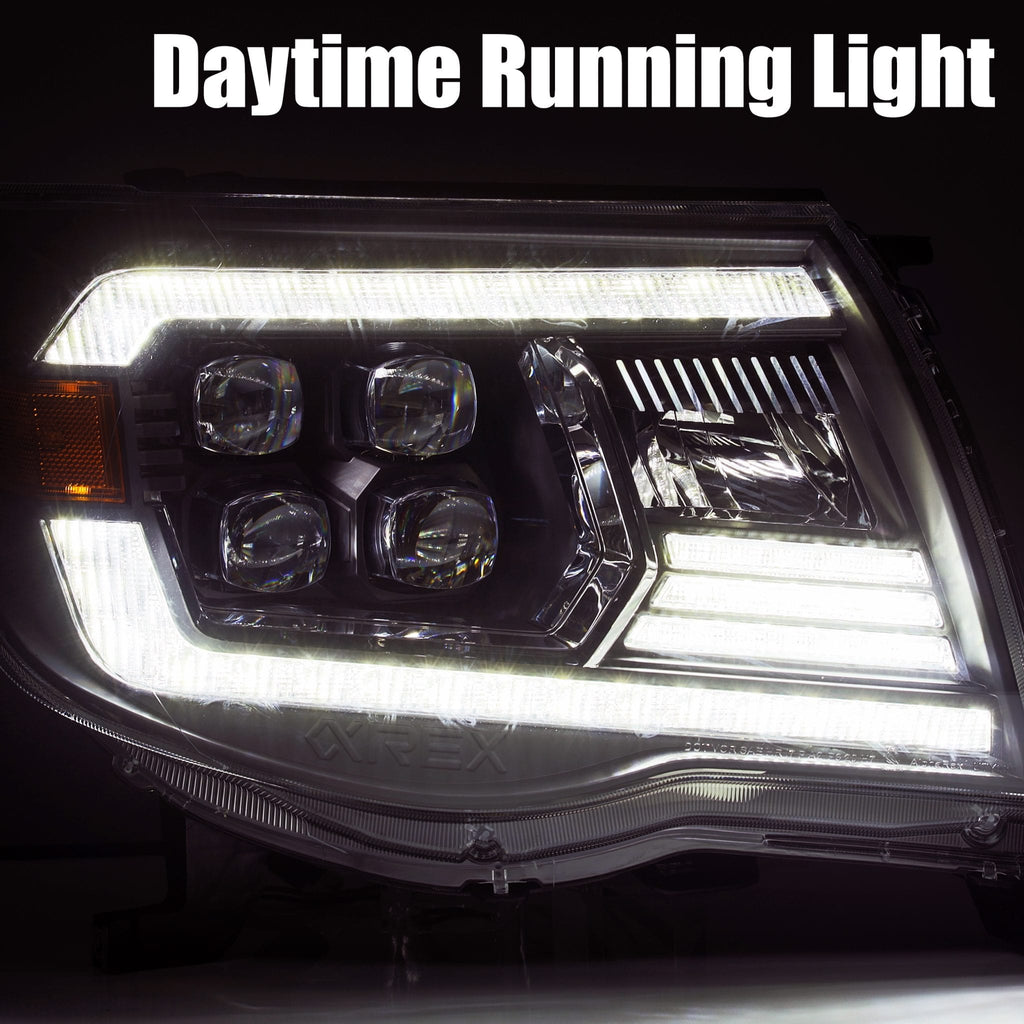 AlphaRex 880743 LED Projector Headlights in Chrome for Select Toyota Tacoma