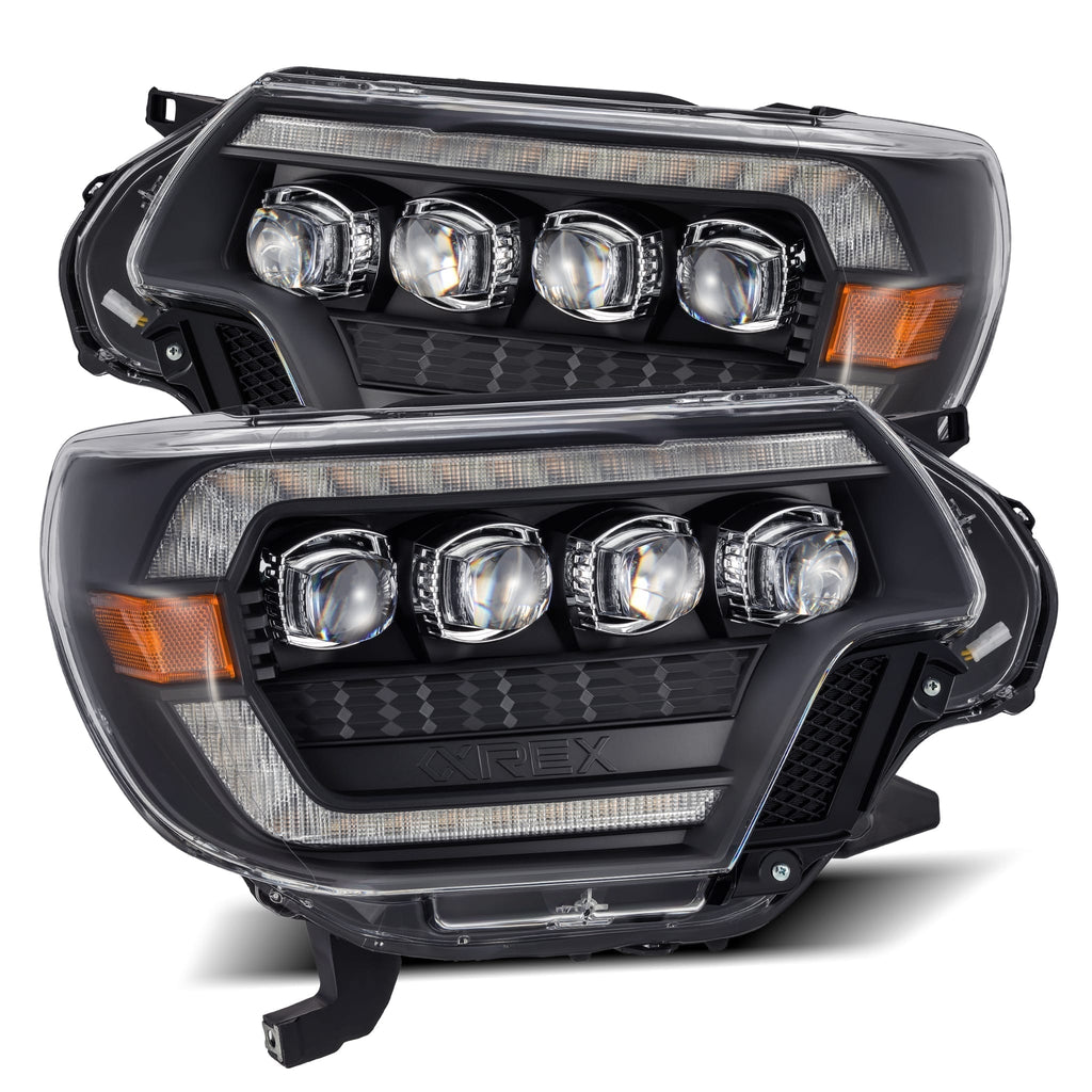 AlphaRex 880753 LED Projector Headlights in Black for Select Toyota Tacoma