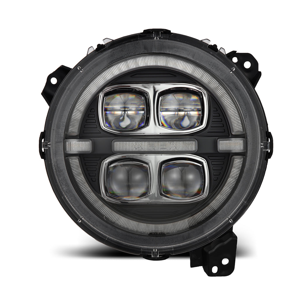 AlphaRex 880868 Projector Headlights Black for Select Jeep Gladiator, Jeep Wrangler, Jeep Wrangler JK