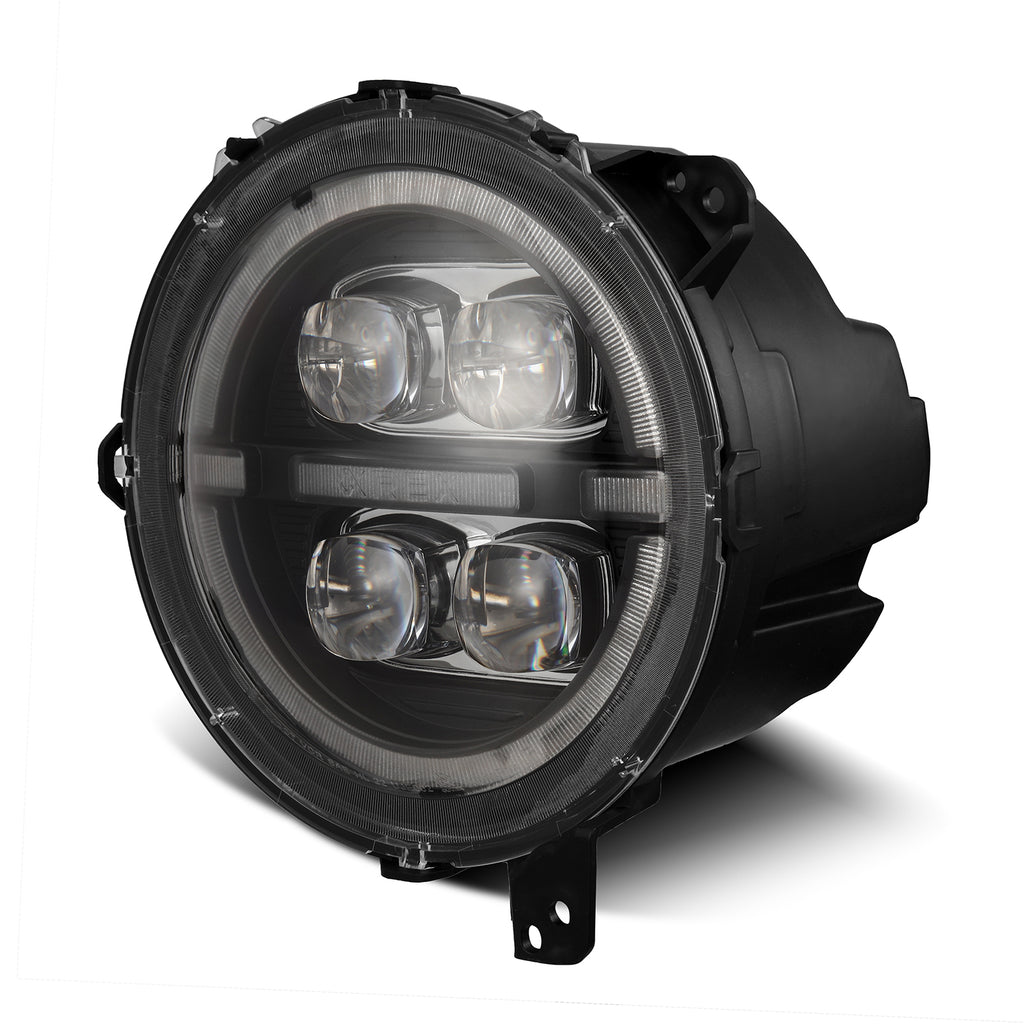 AlphaRex 880868 Projector Headlights Black for Select Jeep Gladiator, Jeep Wrangler, Jeep Wrangler JK