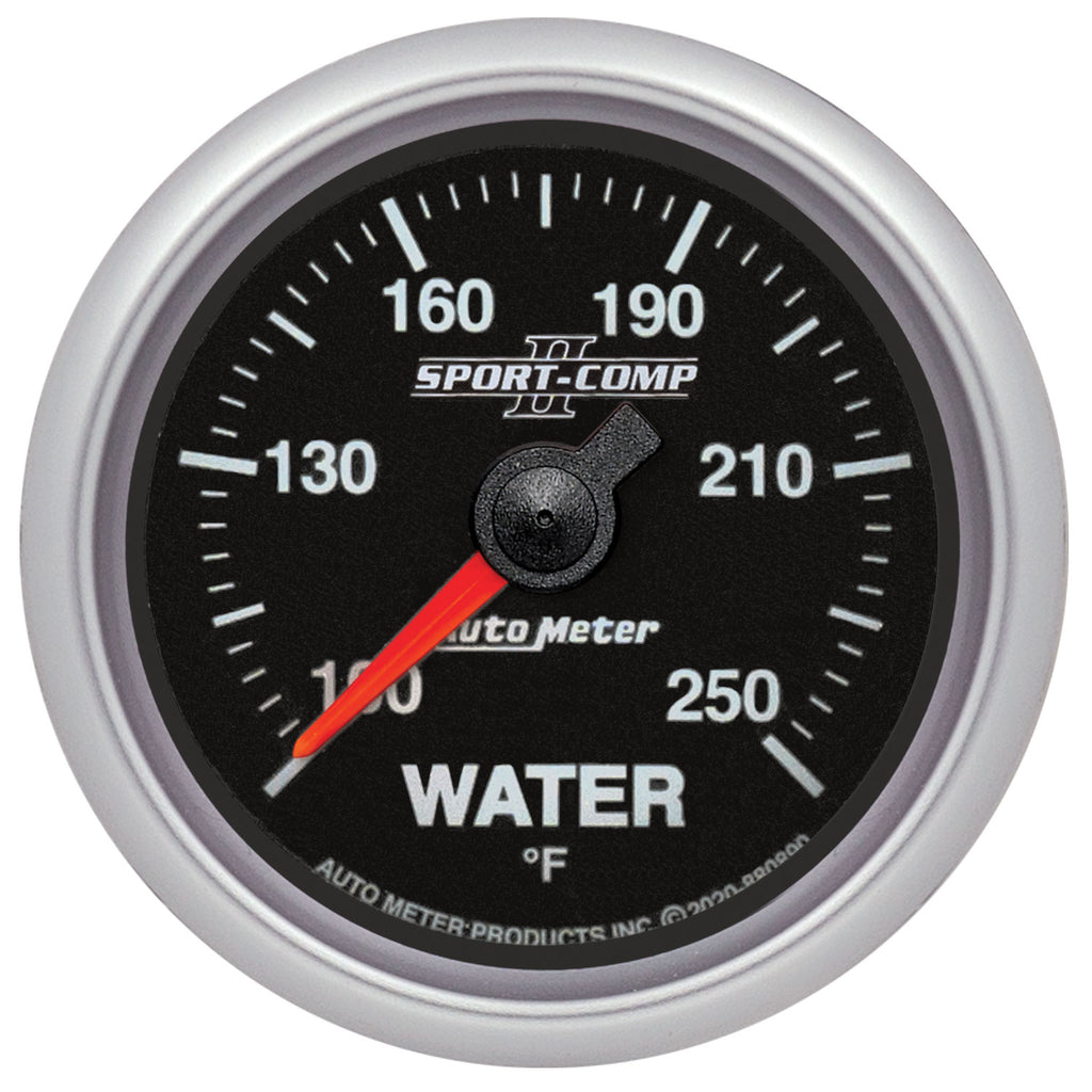 AutoMeter 880890 GAUGE, WATER TEMP, 2 1/16", 100-250?F, SPN 110, SPORT-COMP II