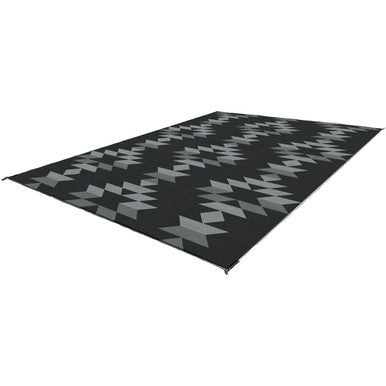 KUMA 880-KM-MB-GB-12 Monterrey Boho Outdoor Mat - 12' x 9' (Black/Grey)