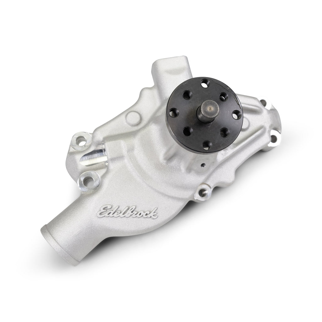 Edelbrock 88100 Water Pump for Small-Block Chevy in Satin Finish (Short) for Select Chevrolet Bel Air, Chevrolet Biscayne, Chevrolet Blazer, Chevrolet Brookwood, Chevrolet C10 Pickup, Chevrolet C10 Suburban, Chevrolet C20 Pickup, Chevrolet C20 Suburban,