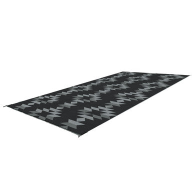 KUMA 881-KM-MB-GB-18 Monterrey Boho Outdoor Mat - 18' x 9' (Black/Grey)
